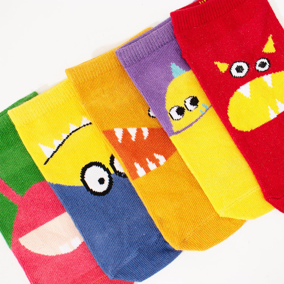 Kids: Cute Monsters Socks (Pack of 5)