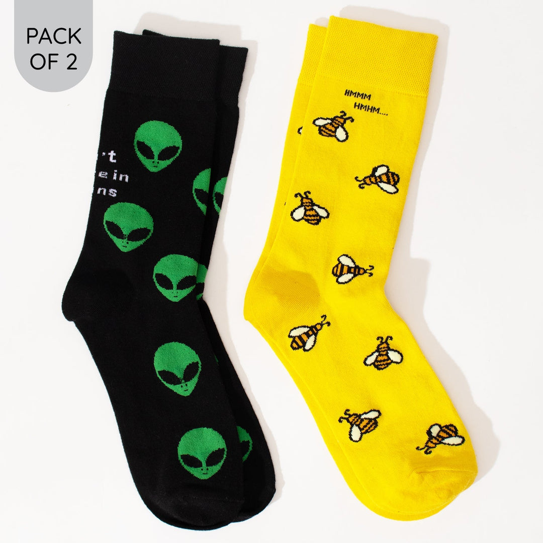 Alien & Honey Bee Crew Socks