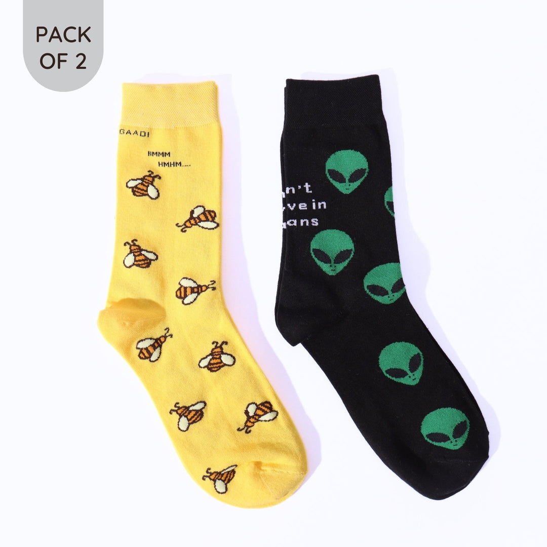 Alien & Honey Bee Crew Socks