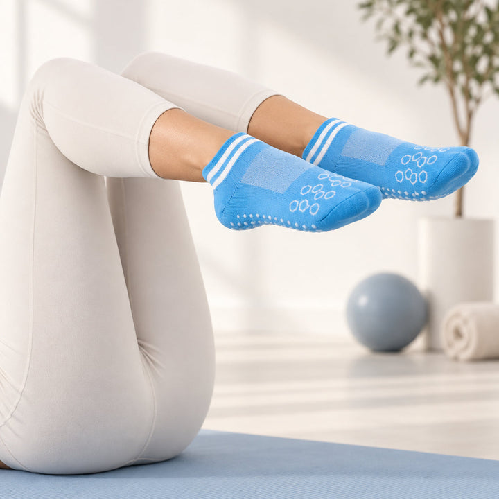 Almost There Blue Yoga & Pilates Grip Socks