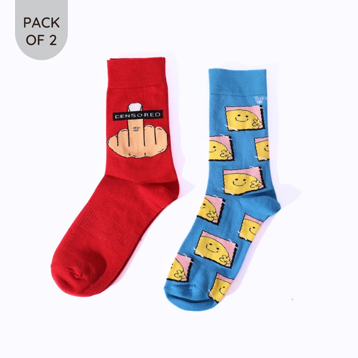 Censored & Smiley Crew Socks