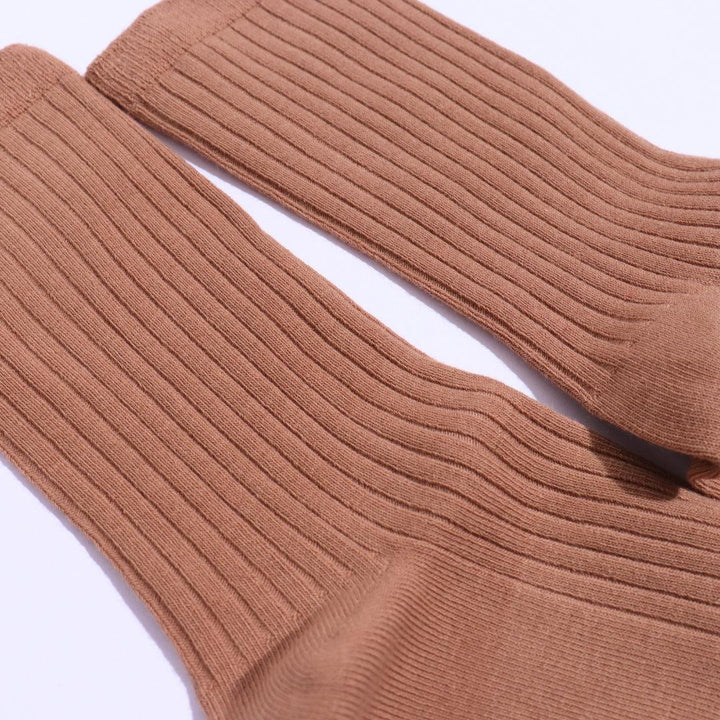 Chocolate Solid Ribbed Socks