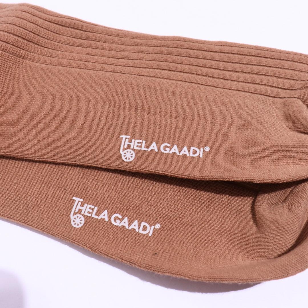 Chocolate Solid Ribbed Socks