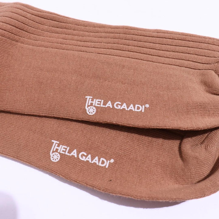 Chocolate Solid Ribbed Socks