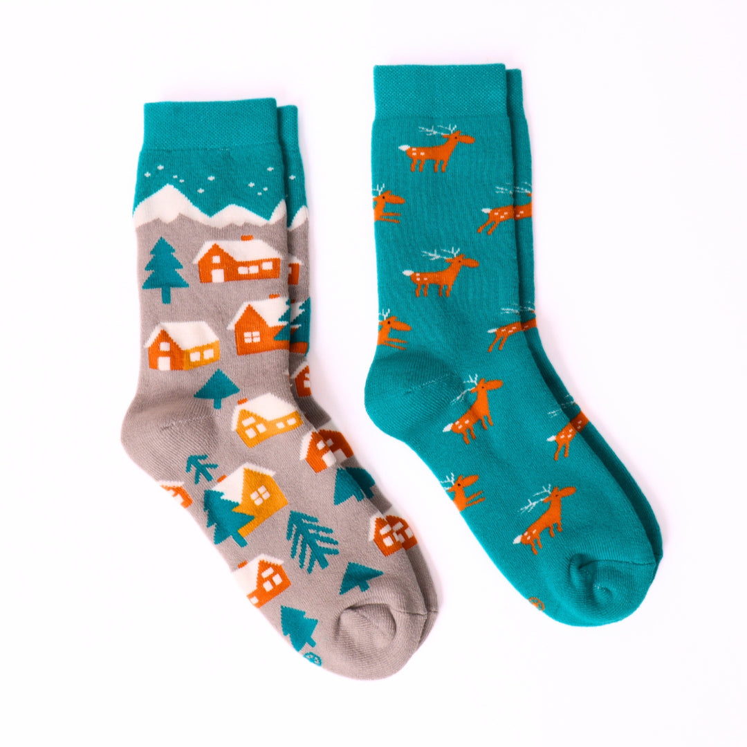 Cozy Cabin Reindeer Socks