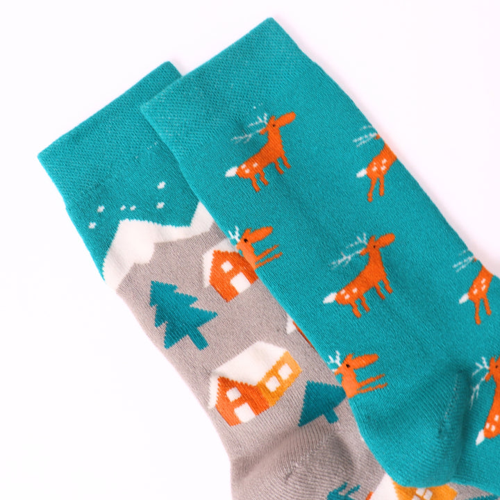 Cozy Cabin Reindeer Socks