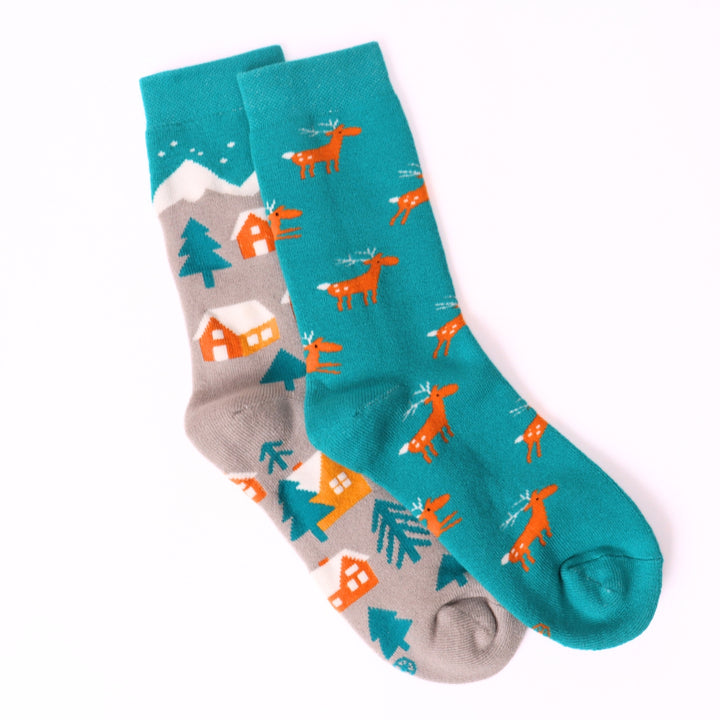 Cozy Cabin Reindeer Socks