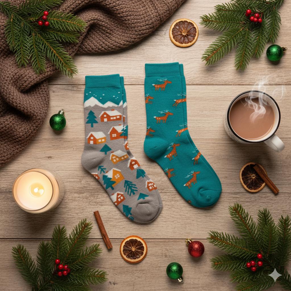 Cozy Cabin Reindeer Socks
