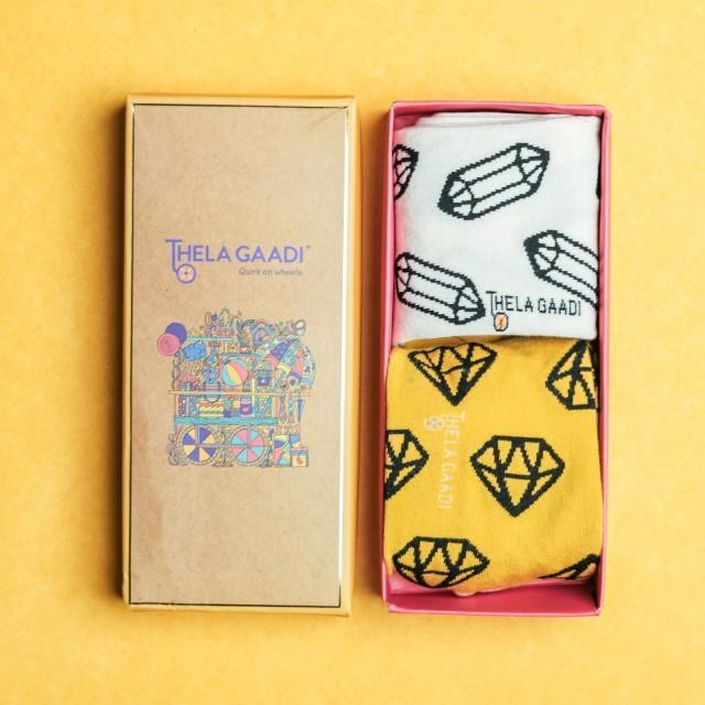 Diamond & Pencil Socks (Pack of 2)