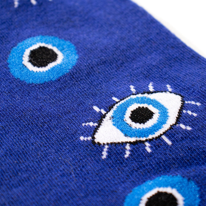 Evil Eye & Abstract Pattern Crew Socks