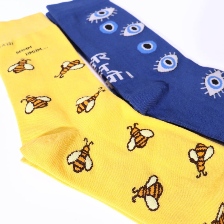 Honeybee & Evil Eye Crew Socks