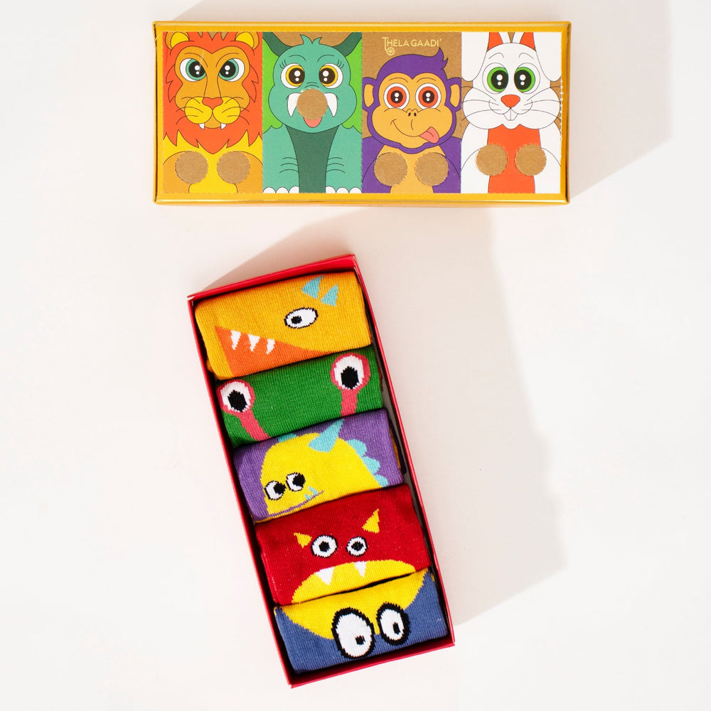 Kids: Cute Monsters Socks (Pack of 5)