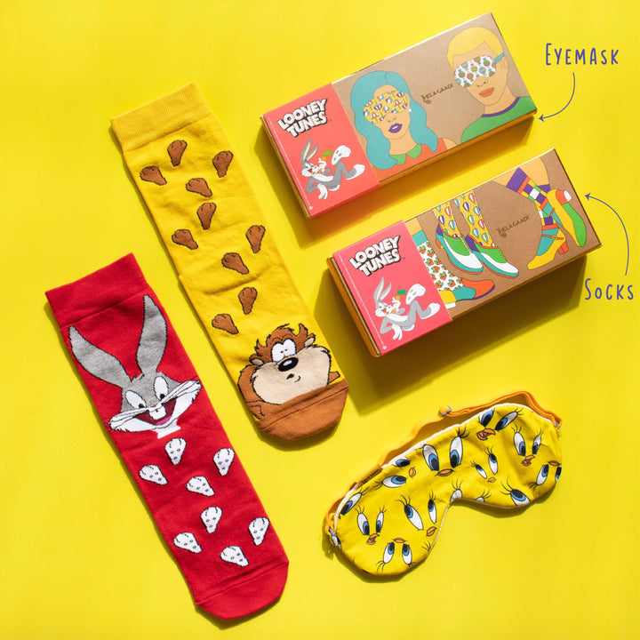 Looney Tunes: Socks + Eye Mask Combo