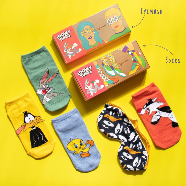 Looney Tunes: Socks + Eye Mask Combo