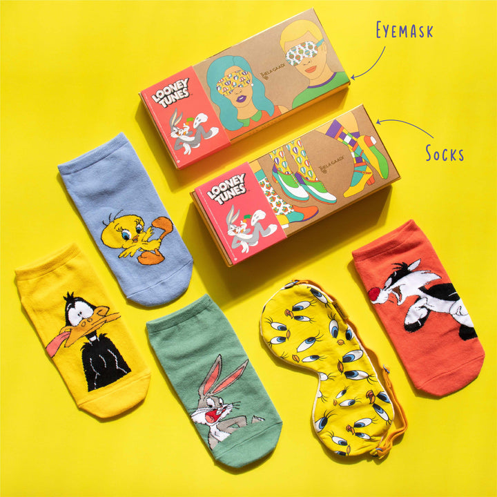 Looney Tunes: Socks + Eye Mask Combo