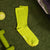 Neon Green Solid Ribbed Socks