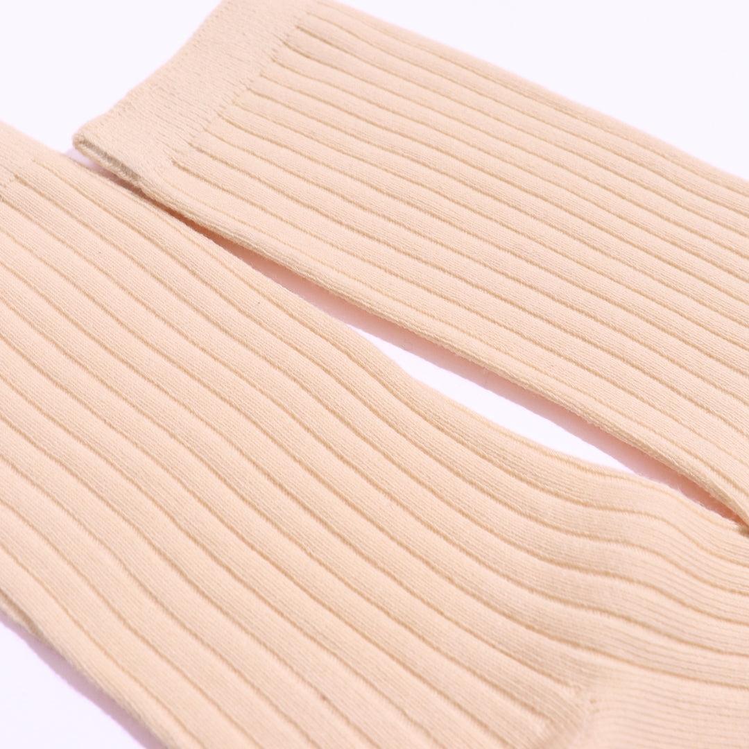 Oat Meal Solid Ribbed Socks