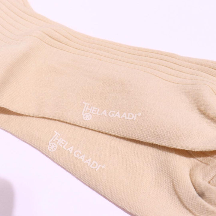 Oat Meal Solid Ribbed Socks