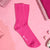 Pink Solid Ribbed Socks