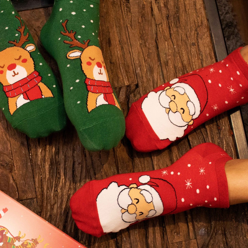 Santa and Reindeer Socks