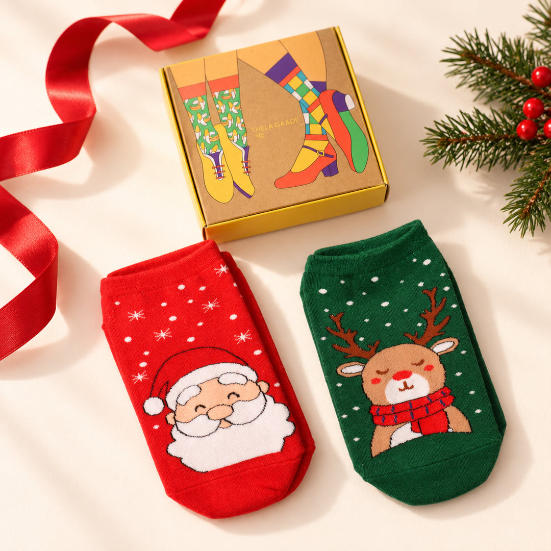 Santa and Reindeer Socks