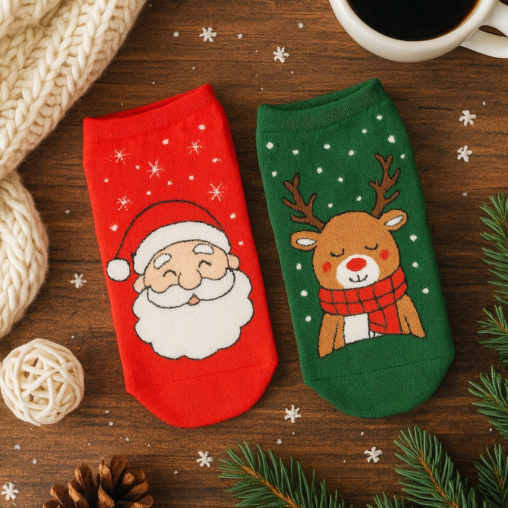 Santa and Reindeer Socks