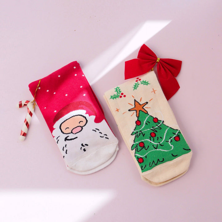 Santa and Xmas Tree Socks