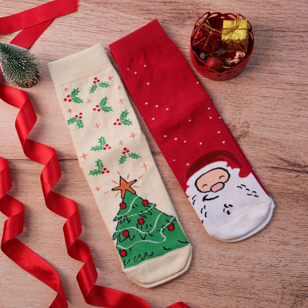 Santa and Xmas Tree Socks