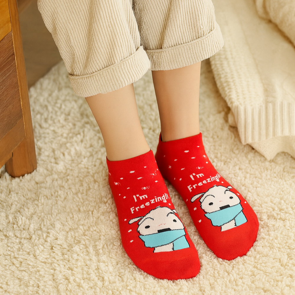 Shinchan & Shiro Winter Socks