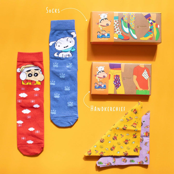 Shinchan: Socks + Handkerchiefs Combo