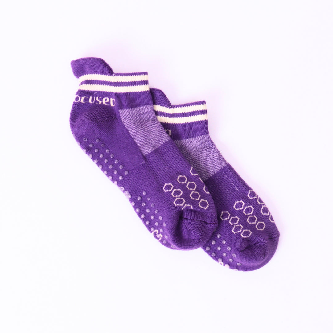Stay Focused Purple Yoga & Pilates Grip Socks