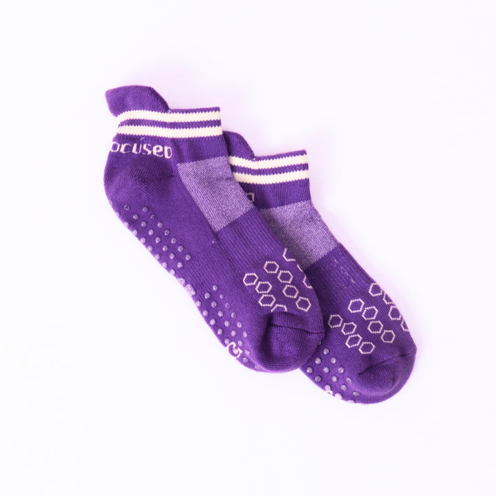 Stay Focused Purple Yoga & Pilates Grip Socks