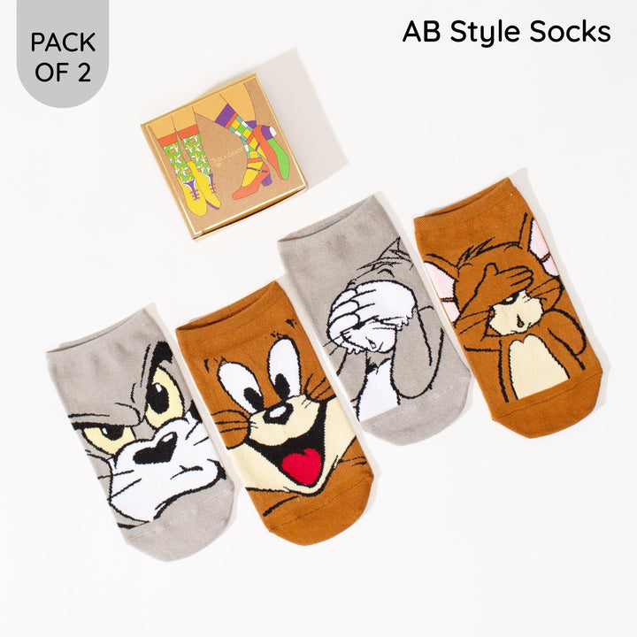 Tom & Jerry : Faces A-B Socks