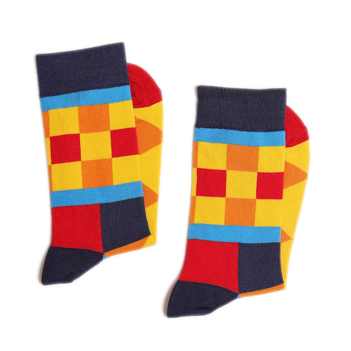 Yellow Square Socks | Thela Gaadi